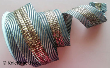 Indian Lace Trim Stripes Embroidered Lace Trim 38mm Wide, Trimming, Decorative Ribbon